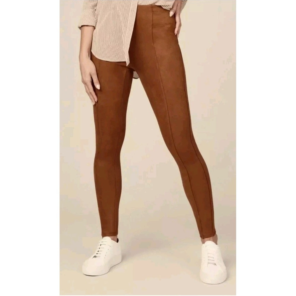 SPANX Chestnut Faux-Suede Leggings